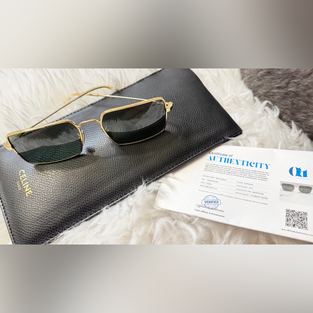 Celine Gold and Black Sunglasses Unisex
